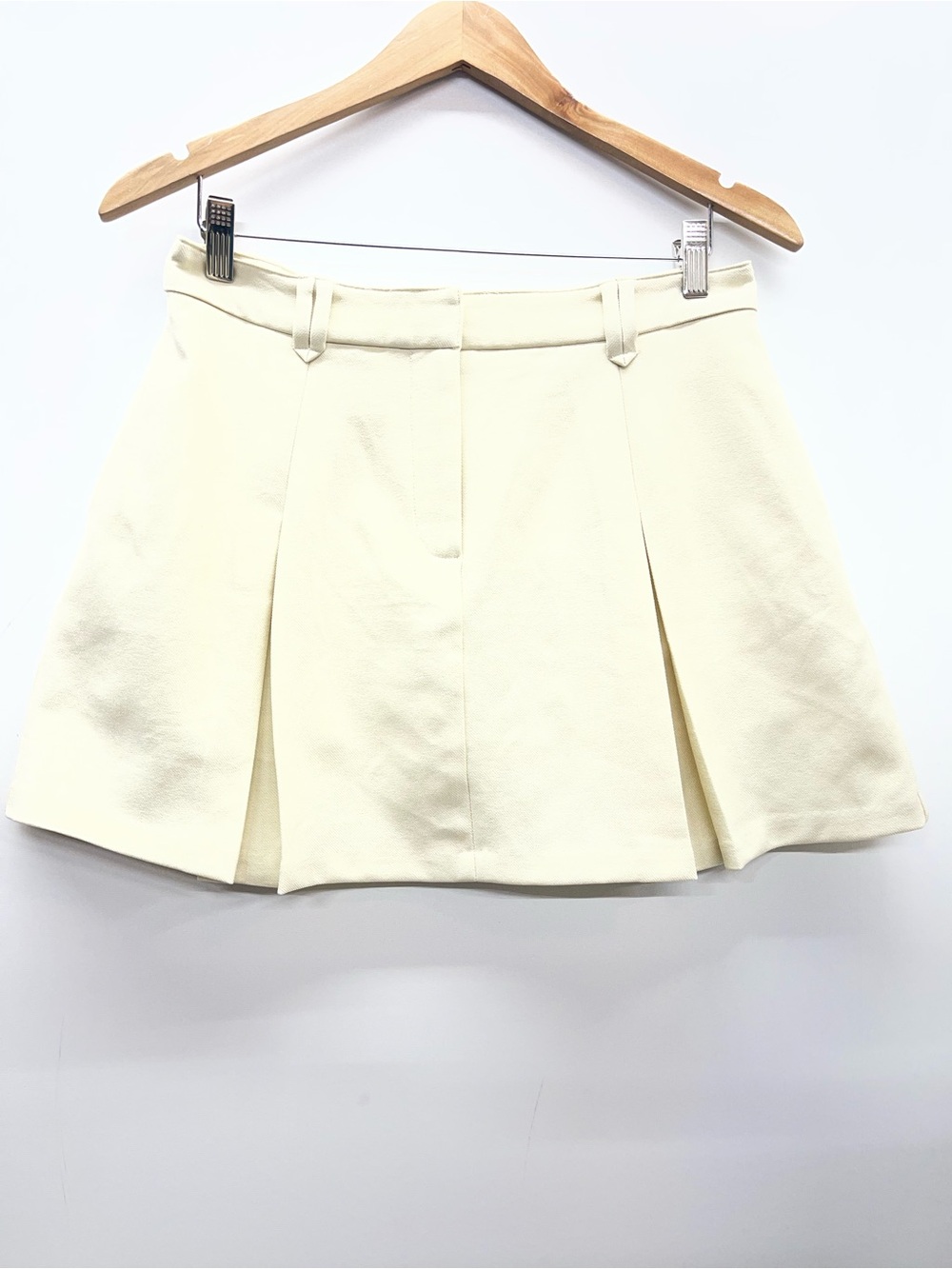 All Row Cream Textured Mini Tennis Skirt Skort‎
